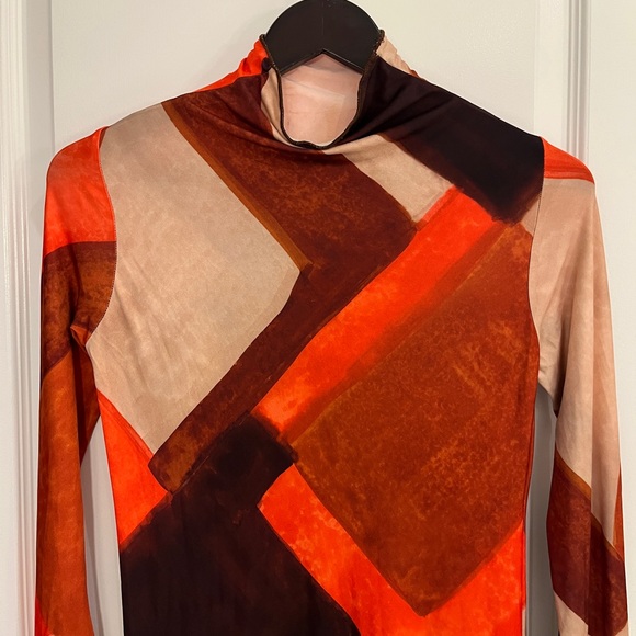 Zara Dress Geometric Long 15 ptp mock neck (second photo is inspo) - Picture 5 of 10